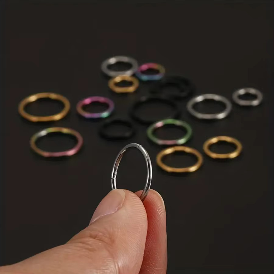 ADYJELY Nasenring Scharnier, Edelstahl, Silber, Unisex - Bild 2