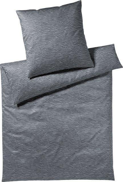 Bettwäsche ETOSHA aus Mako-Satin in Grau mit Bettbezug und Kissenbezug, B/H: 155 x 220 cm und 80 x 80 cm - Bild 1