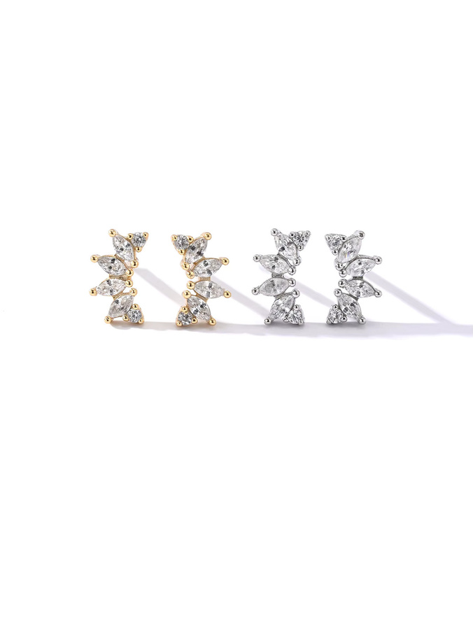 OBEAR Ohrstecker 925 Silber, Zirkonia, Bicolor, Damen - Bild 2