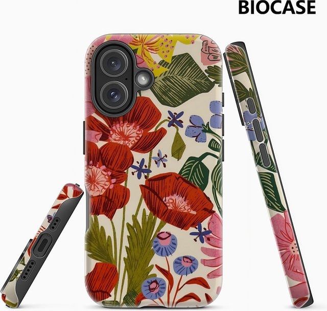 Potdemiel Magnetische iPhone Hülle mit Blumenmuster in Multicolour für iPhone 17 16 15 14 13 Pro Max Plus – Robuste Doppel-Schicht-Schutzhülle - Bild 1