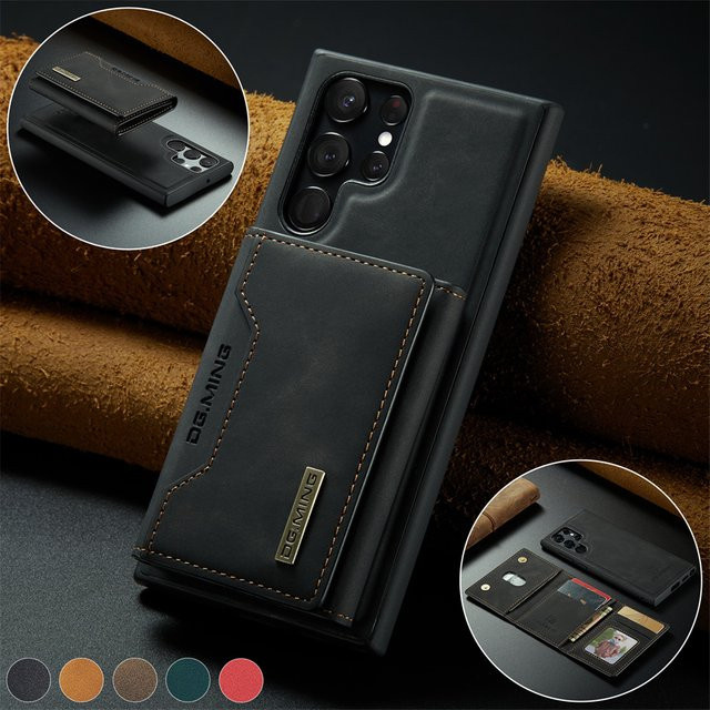 Luxuriöse magnetische Leder-Brieftaschenhülle für Samsung Galaxy S26 Ultra S25 S24 S23 S22 S21 S20 Plus Note 20 mit Geld- und Kartenhalter in Grün - Bild 1