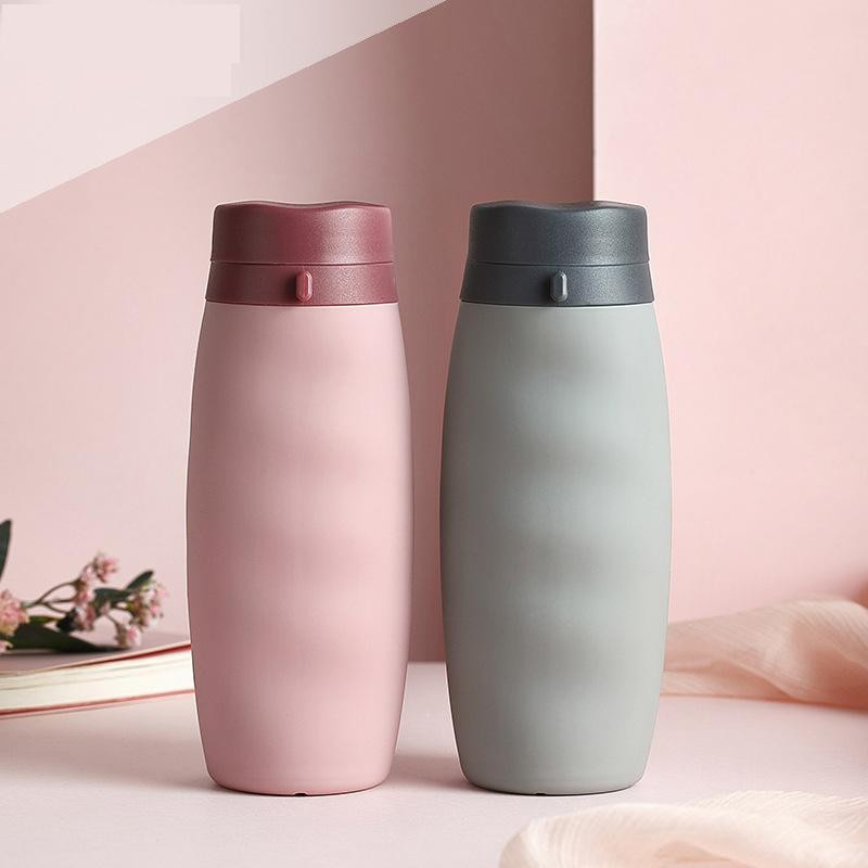 Tragbare Silikon-Faltwasserflasche für Outdoor und Reisen von Love Home Garden, Grau, 600ml - Bild 3