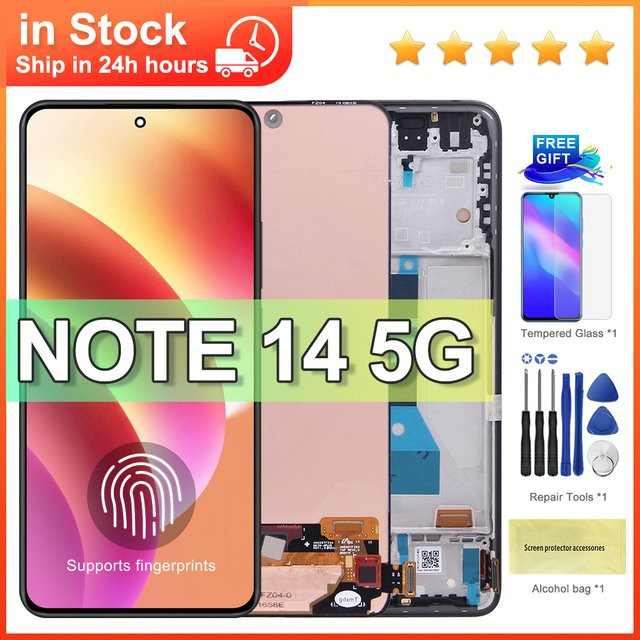 Xiaomi Redmi Note 14 5G Ersatz Display mit 6,67 Zoll AMOLED LCD Touchscreen Digitizer in Schwarz - Bild 1
