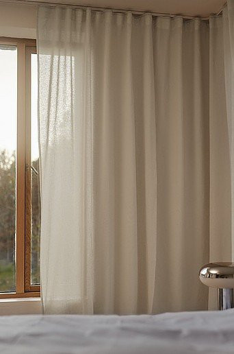 Jotex Vorhang LILL aus Leinenmischung in Beige und Weiß, extra breit, Höhe: 280 cm - Bild 1