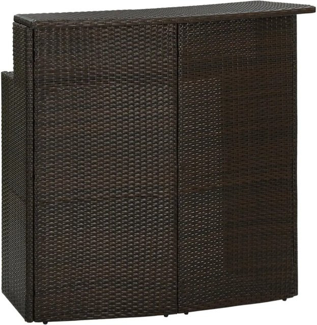 vidaXL Garten-Bartisch aus Polyrattan in Braun, B/T/H: 120 x 55 x 110 cm - Bild 1