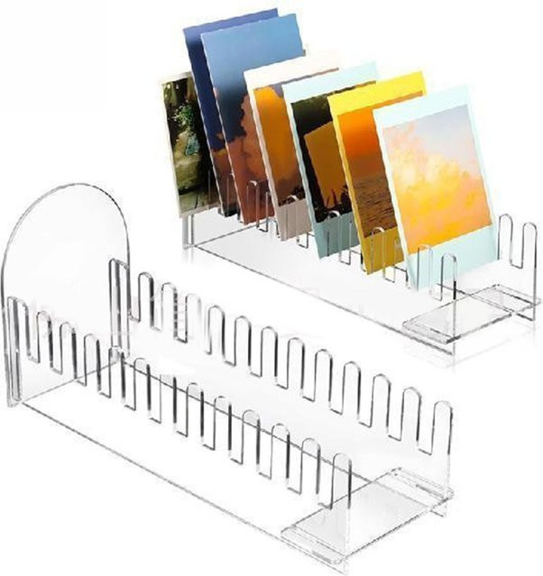 VIBRATITE 12-stufiger Acryl-Displayständer für Karten und Aufkleber, transparent oder schwarz - Bild 1