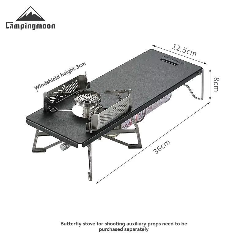 CAMPINGMOON GT-3 Camping-Küchentisch aus Metall in Schwarz, tragbarer Klapptisch für Outdoor und Camping - Bild 3