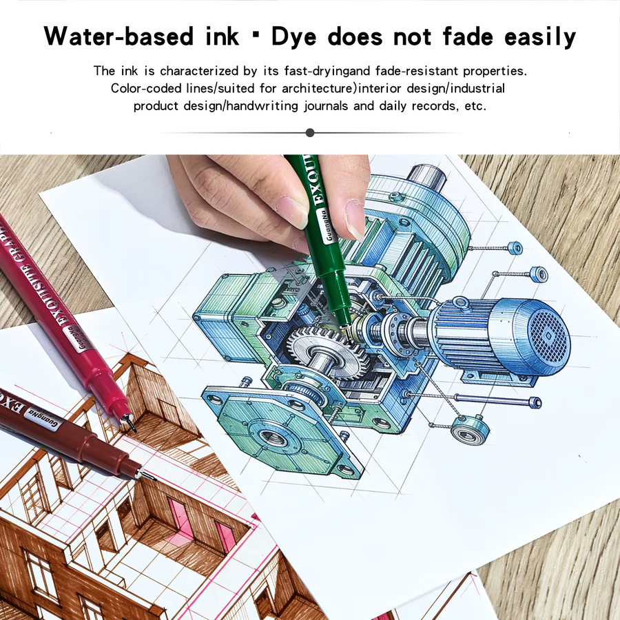 Micron Fineliner Set mit 24 Farben, wasserfeste Nadelspitzen-Stifte 0,5mm für Zeichnen, Skizzieren und Kunst - Bild 4