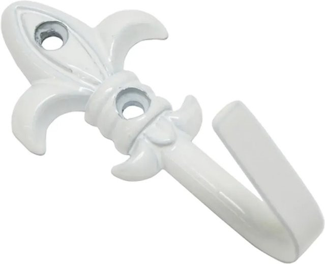 Gardinia Zierhaken Lilie in Weiß aus Metall - Bild 1