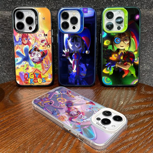 D-Digital C-Circus Handyhülle für iPhone 11 bis 17 Pro Max in Silber und Multicolour - Bild 1