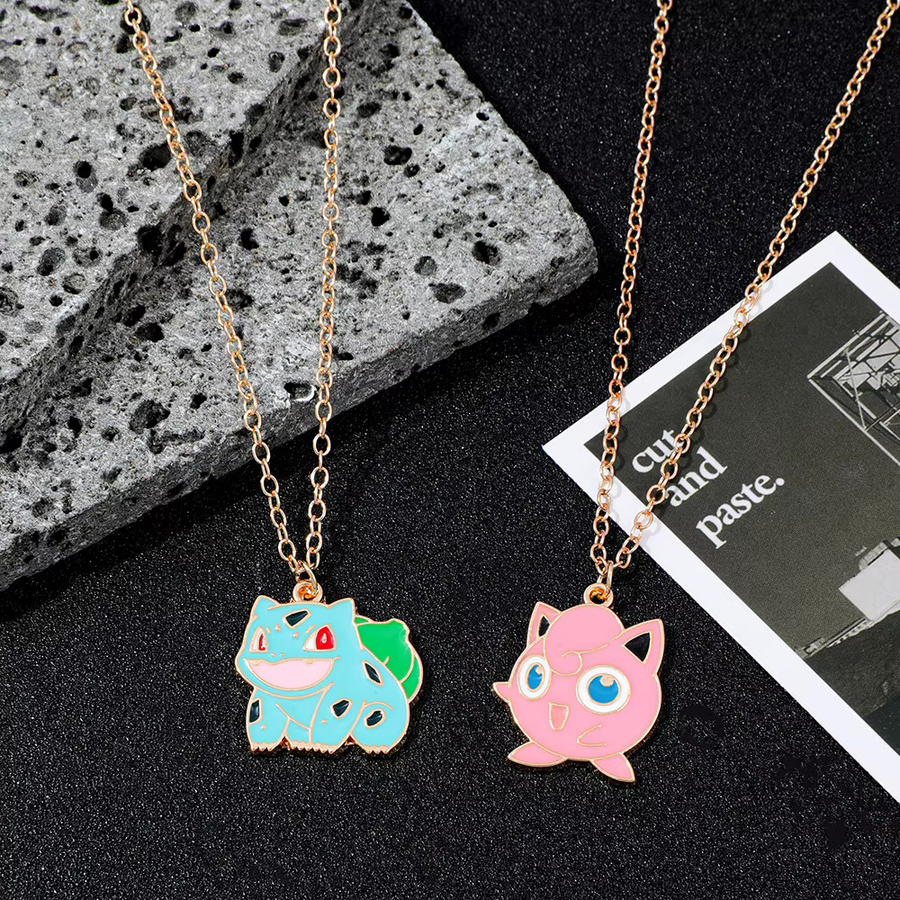 TAKARA TOMY Halskette, Bulbasaur Jigglypuff Anhänger, Gold, Unisex - Bild 1
