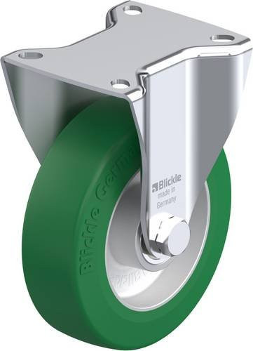 Blickle Bockrolle 125K-1 in Grün und Silber mit 125 mm Rad-Durchmesser und 350 kg Tragfähigkeit - Bild 1