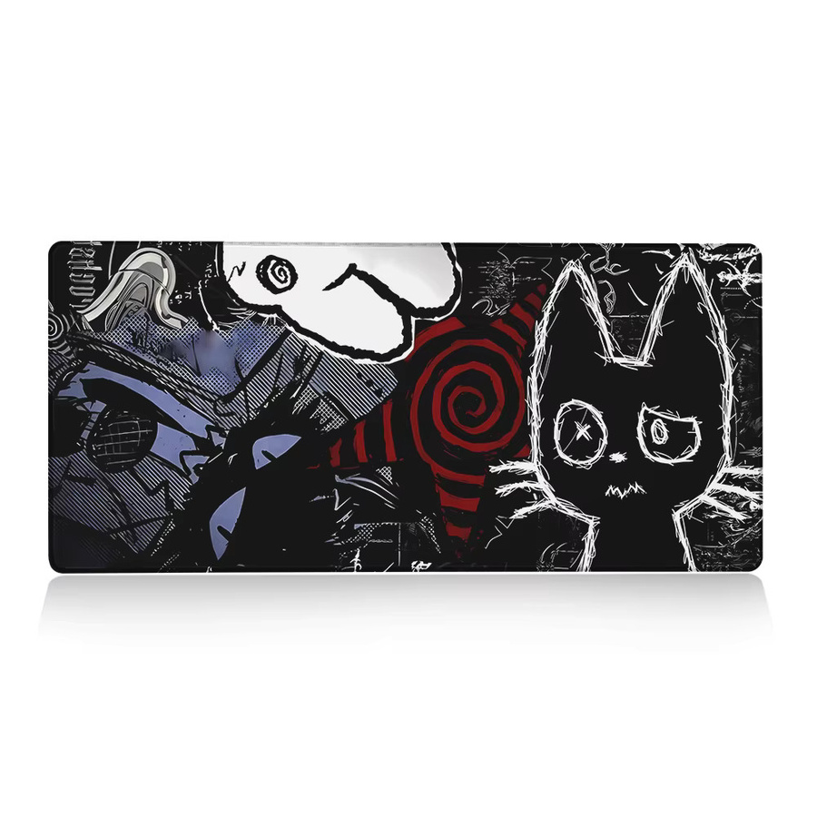 Eenehana XXL Mauspad mit schwarzer Katze im Graffiti-Stil, rutschfeste Schreibtischunterlage für Gamer und Büro, mehrfarbig - Bild 4