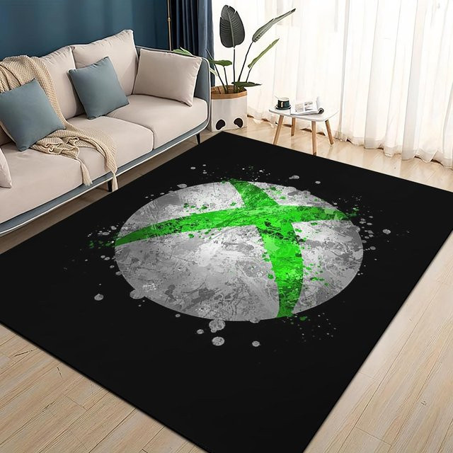 Xbox Gaming Teppich mit Logo für Wohnzimmer und Schlafzimmer, Schwarz, B: 120 cm, T: 80 cm - Bild 1