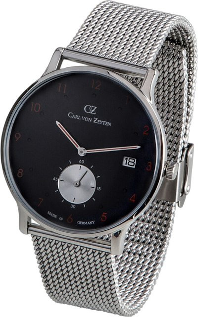 Carl von Zeyten Armbanduhr, Quarz, Edelstahl, Grau, 42 mm, Herren - Bild 1
