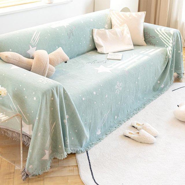 Modernes Chenille-Sofatuch mit Kissen von Super Six als universeller Vollbezug, B/B: 180 x 130 cm - Bild 1