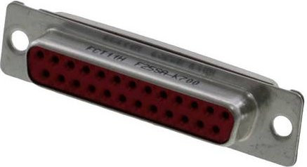 Molex D-SUB Steckverbinder 25-polig Lötkelch Box in Rot und Gold - Bild 1