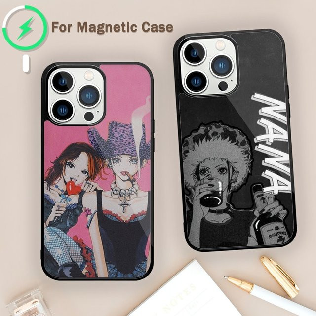 Anime Nana Handyhülle mit Magnetfunktion für iPhone 11 12 13 14 15 Pro Max Mini XR Plus XS X S - Bild 1