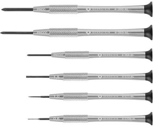 BERNSTEIN Uhrmacher-Schraubendreher-Satz 6-teilig in Silber 4-360-E04 - Bild 1