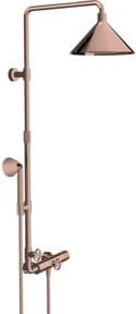 Hansgrohe Axor Showerpipe mit Thermostat, Kopfbrause und Handbrause, Gold, Durchmesser Kopfbrause: 240 mm - Bild 1