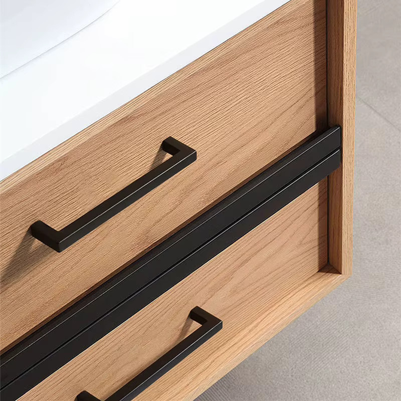 Quadratische Möbelgriffe aus gebürsteter Aluminiumlegierung in Schwarz für Küchenschränke und Schubladen - Bild 3