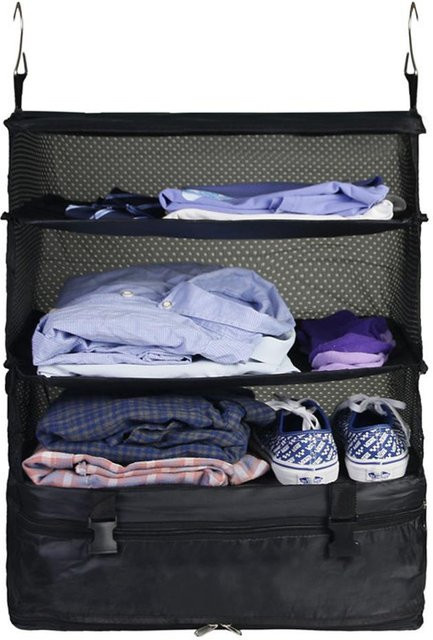 KONNWEI Reise-Kulturtasche als faltbarer dreilagiger Kosmetik-Organizer in Schwarz, B/T/H: 54,0 x 44,0 x 26,0 cm - Bild 1