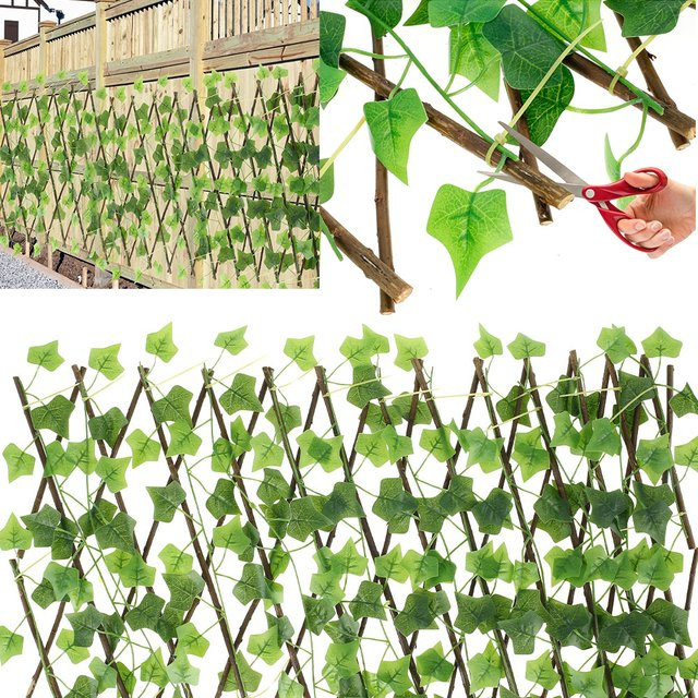 Künstliche Efeu-Hecke als Sichtschutz und Gartendekoration in Grün, B/H: 100 x 38 cm - Bild 1