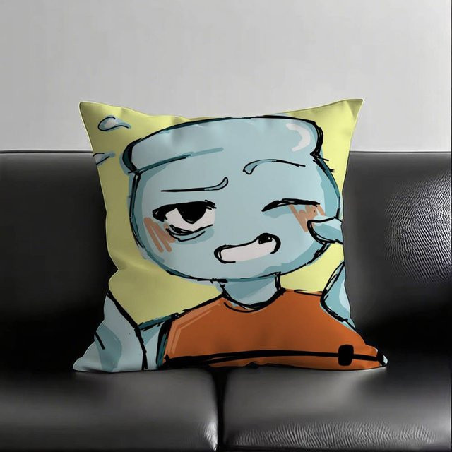 JMG Clothing Anime D-Dandys Welt Finn Kissenbezug, quadratisch, Blau, B/B: 40 x 40 cm - Bild 1