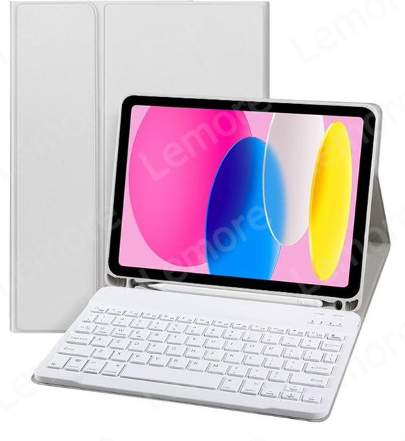 Tastaturhülle für Apple iPad 10. Generation 10,9 Zoll mit Ständer und Stifthalter in Pink - Bild 1