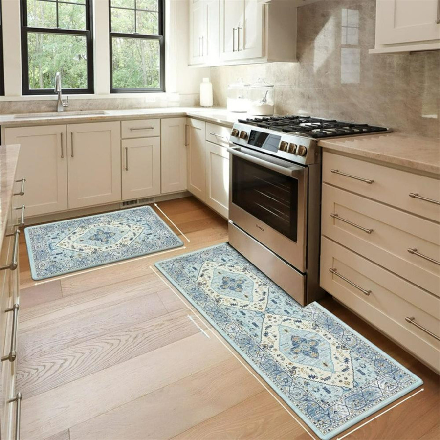 Karpetti Retro Boho Küchenmatte mit Streifenmuster, rutschfest und maschinenwaschbar, B/L: 50 x 150 cm - Bild 1
