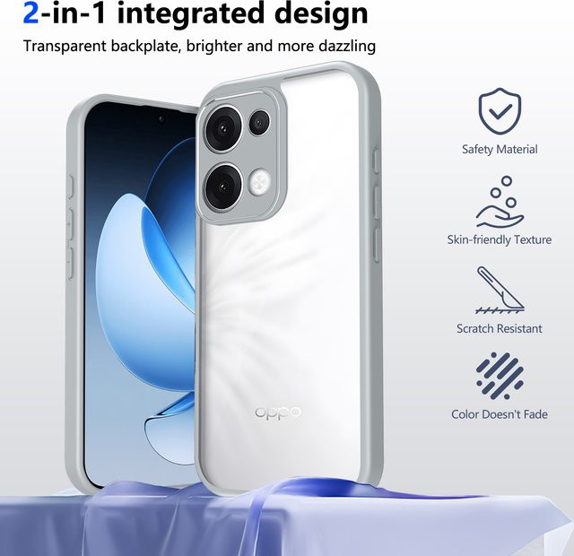 Stoßfeste Silikon Schutzhülle für Oppo Reno 13 5G CPH2689 mit Air-Kissen Design und matter Rückseite in Transparent oder Schwarz - Bild 1