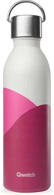 Isotherme Flasche Qwetch Active in Grau und Pink - Bild 1