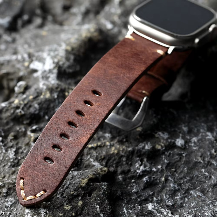 Raystray Uhrenarmband Leder, Schwarz, Herren - Bild 2