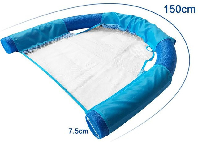 Aufblasbare Pool-Wasserhängematte Allbestart in Blau mit Nylon-Netz und Schaumstoff - Bild 1