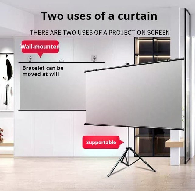 Xiaohui Projektorleinwand mit Einzelhalterung, 60 Zoll, 16:9 Format, 4K HD für Innen- und Außenbereich - Bild 1