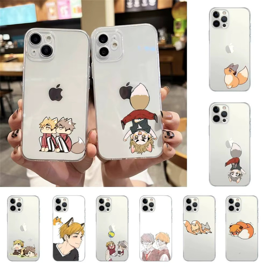 Transparente Handyhülle mit Miya Atsumu und Miya Osamu Design für iPhone Modelle - Bild 2