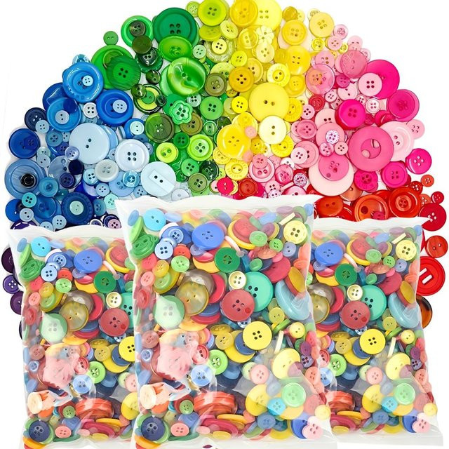 80 Stück Harzknöpfe in Multicolor von YMY für Bastelprojekte, Scrapbooking und Nähen - Bild 1