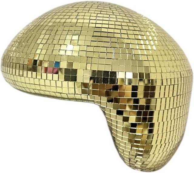 Goldene schmelzende Discokugel als dekorative Glasfigur für Schreibtisch und Regal - Bild 1