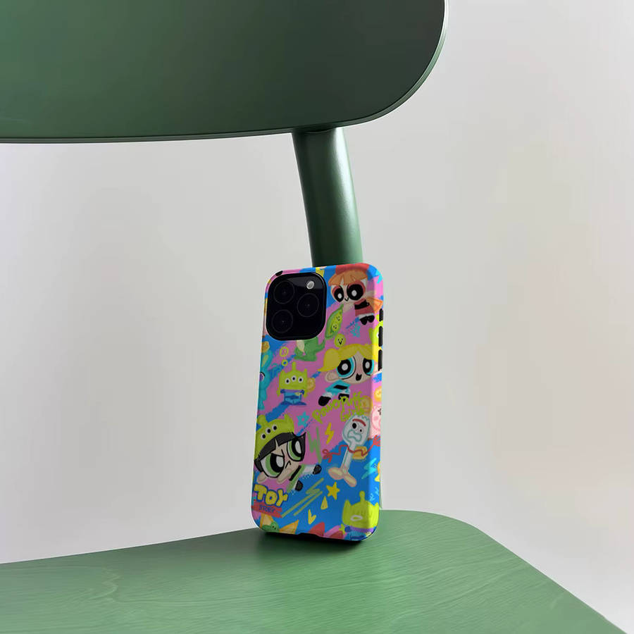 CaseLumi Matte Bumper Schutzhülle mit P-Powerpuff Girls Design für iPhone 13 bis iPhone 17 Pro Max, MagSafe kompatibel, Multicolor - Bild 4
