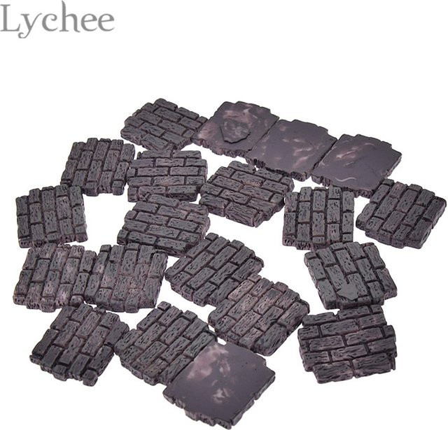 Lychee Life Wandziegel Miniatur, Zubehör, Grau, 30-teiliges Set - Bild 1