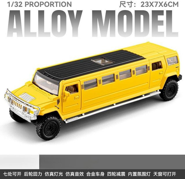 Linyi toy car Verlängerte Limousine, Modellauto, Metall, 1:32, mit Licht und Ton, ab 14 Jahren - Bild 1