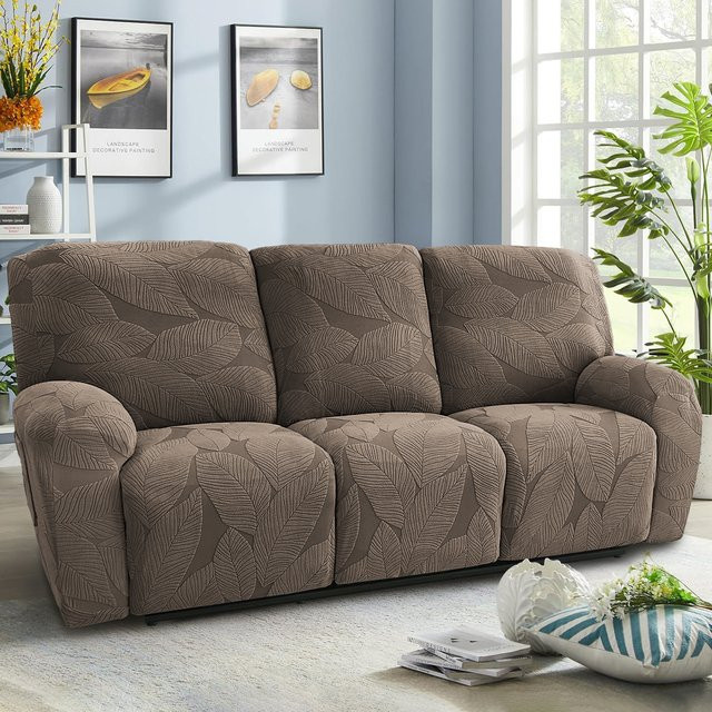 WANERQU Elastischer Sesselüberzug mit Seitentasche für 1/2/3-Sitzer Split-Relaxsofas, einfarbig und abnehmbar - Bild 1
