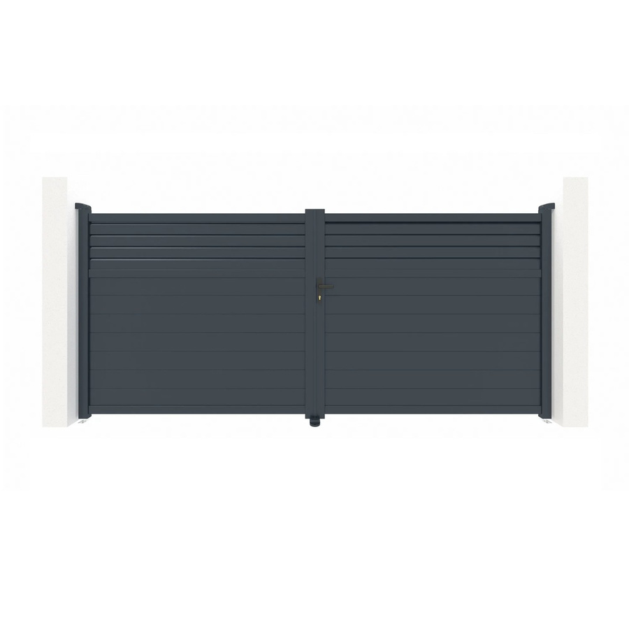 Casanoov Elektrisches Flügeltor Carpatia aus Aluminium in Anthrazit und Grau mit Ranger B150 Drehtorantrieb, B/H: 400 x 180 cm - Bild 2