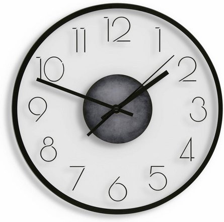 K&L Wall Art Moderne Wanduhr aus Glas in Transparent/Schwarz, Durchmesser: 30 cm - Bild 1