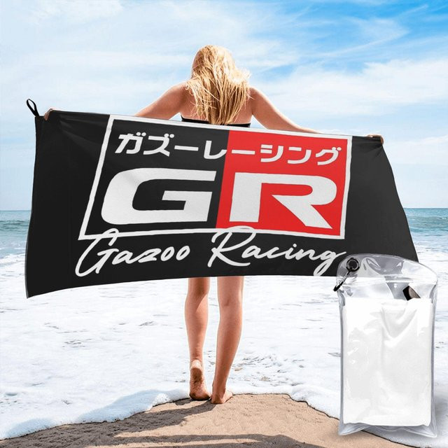 JMG Household Supplies Sport Strandtuch mit japanischem Logo aus Mikrofaser, Schwarz, Breite: 70 cm, Länge: 140 cm - Bild 1