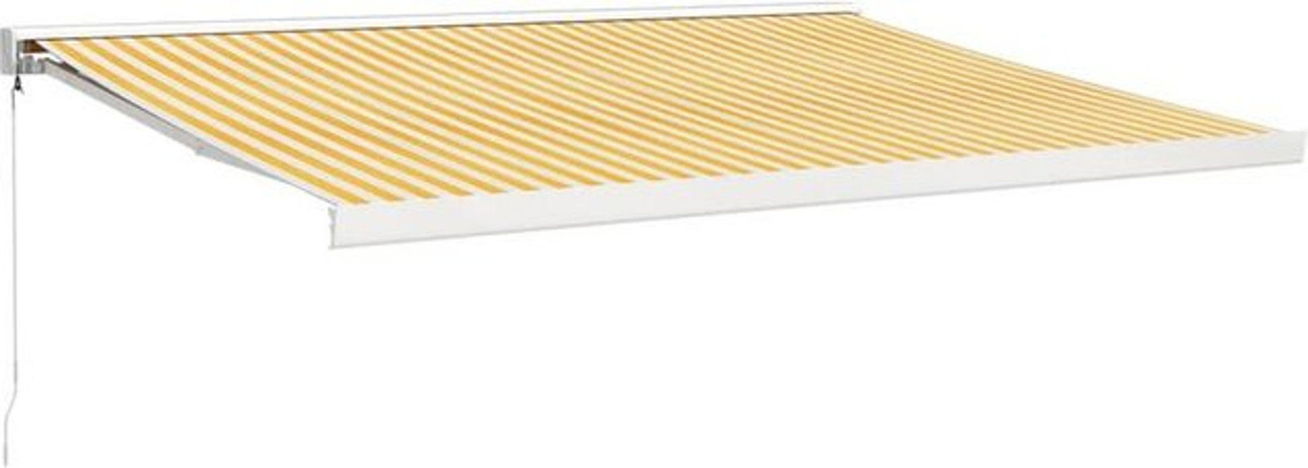 Vidaxl Markise einziehbar aus Aluminium und Polyester in Gelb/Weiß B: 4,5 m, T: 3 m - Bild 1