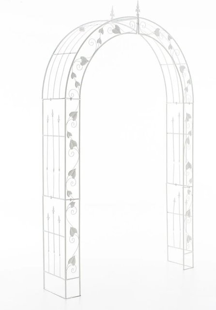 DELUKE Rosenbogen LÜBECK Rankhilfe aus Metall in Weiß, B: 146 cm, T: 35,5 cm, H: 247,5 cm - Bild 1