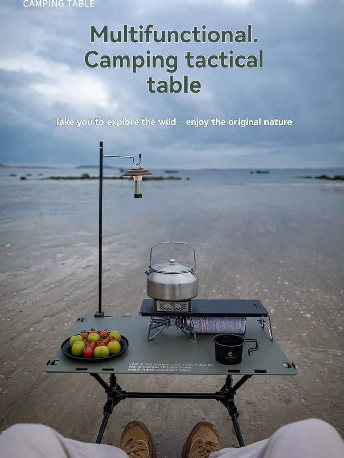 CAMPINGMOON T-510 IGT Taktischer Campingtisch aus Aluminiumlegierung, Klappbarer Outdoor-Tisch in Schwarz - Bild 5