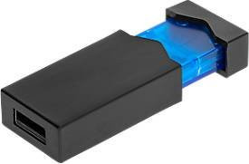 USB-Stick Clickmie mit Sprungfedertechnik, USB 2.0, 32 GB, schwarz-blau - Bild 1