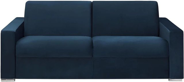 Vente-unique Schlafsofa Calito in Marineblau mit Samtbezug, Breite: 216 cm - Bild 1